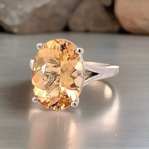 Natural Citrine Ring 6.5 14k W Gold 6.48 Cts Certified $3,950 310628 - Picture 13 of 16